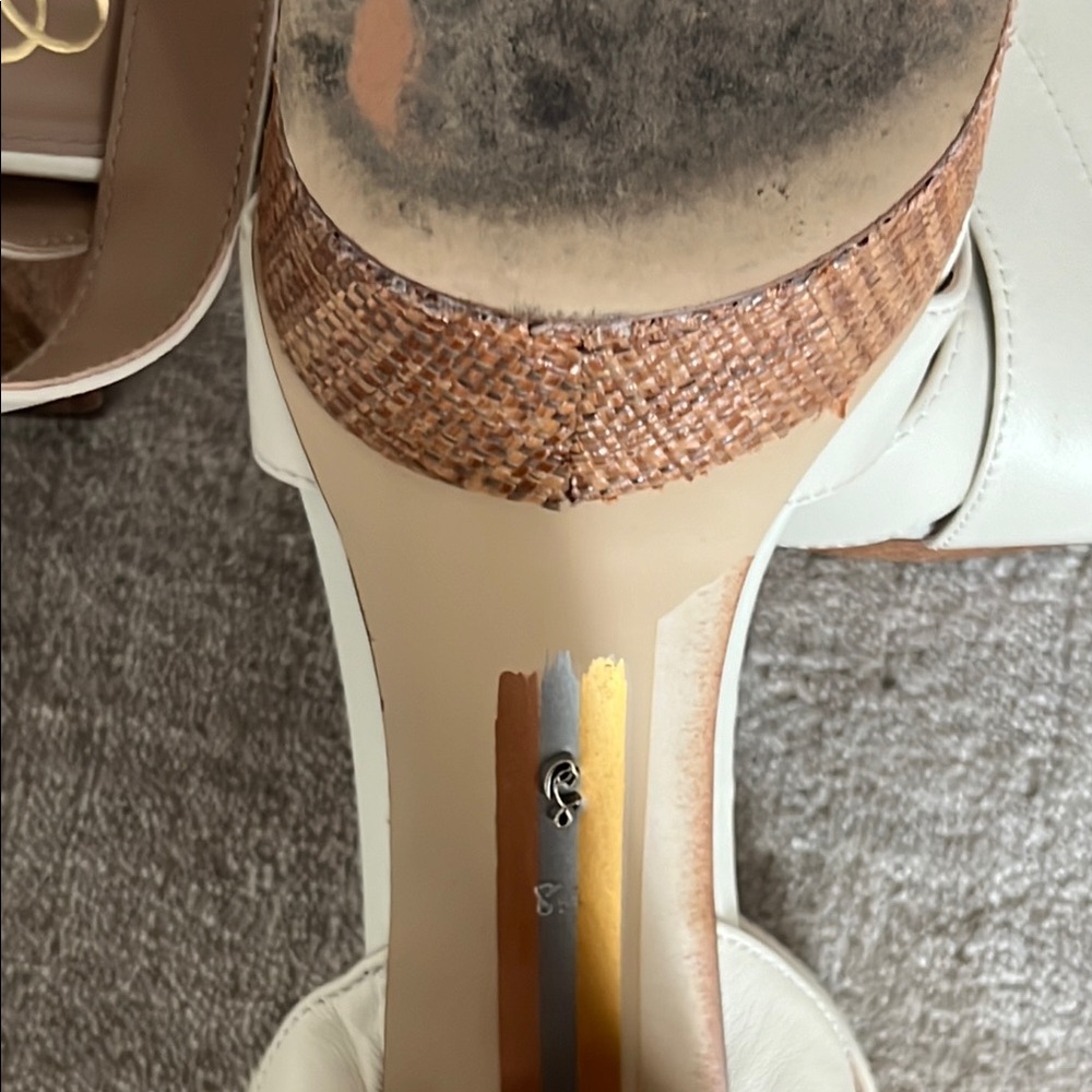Sam Edelman Nolita Criss Cross Front Ankle Strap-Ivory Platform Sandal size 8.5 - Picture 8 of 10